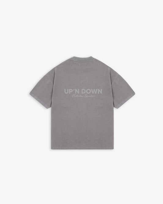T-SHIRT OVERSIZED SIGNATURE — CHARCOAL
