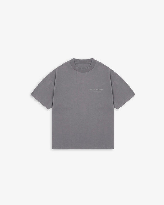 T-SHIRT OVERSIZED SIGNATURE — CHARCOAL