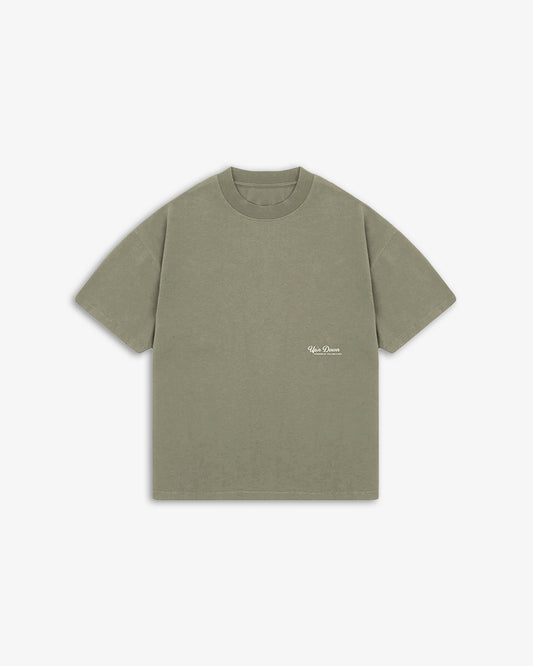T-SHIRT OVERSIZED MINIMALISTE — KAKI