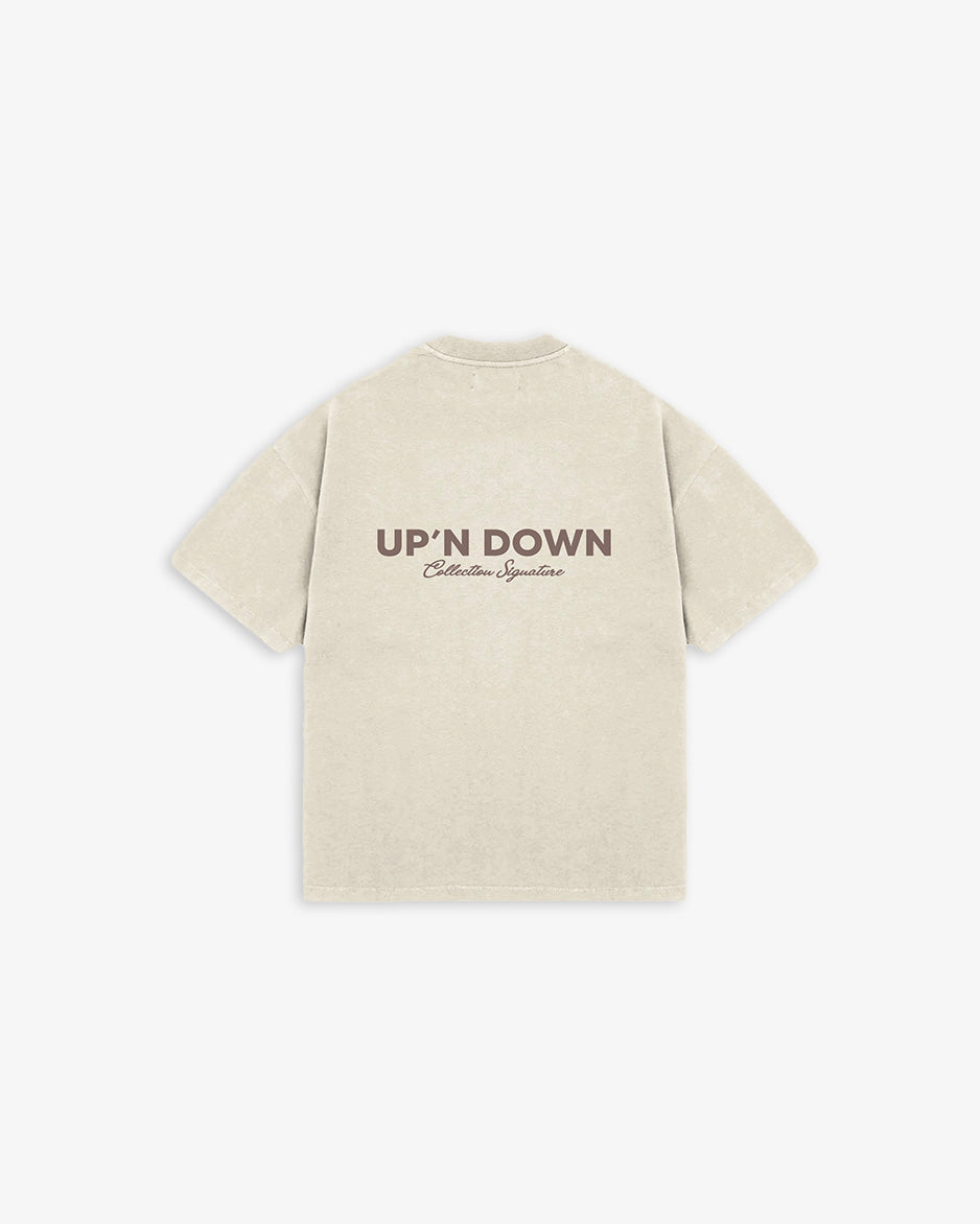 T-SHIRT OVERSIZED SIGNATURE — BONE
