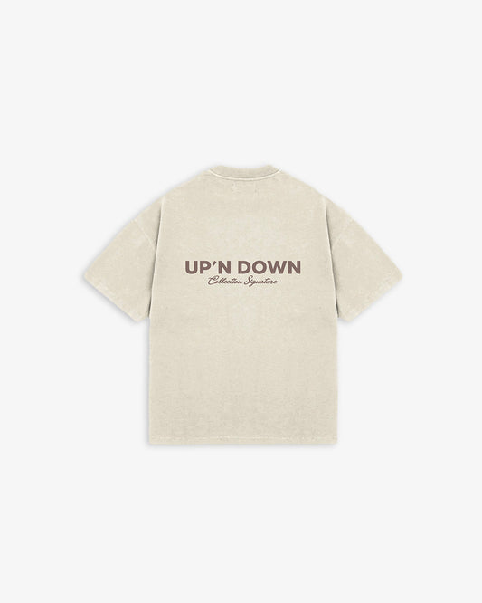 T-SHIRT OVERSIZED SIGNATURE — BONE