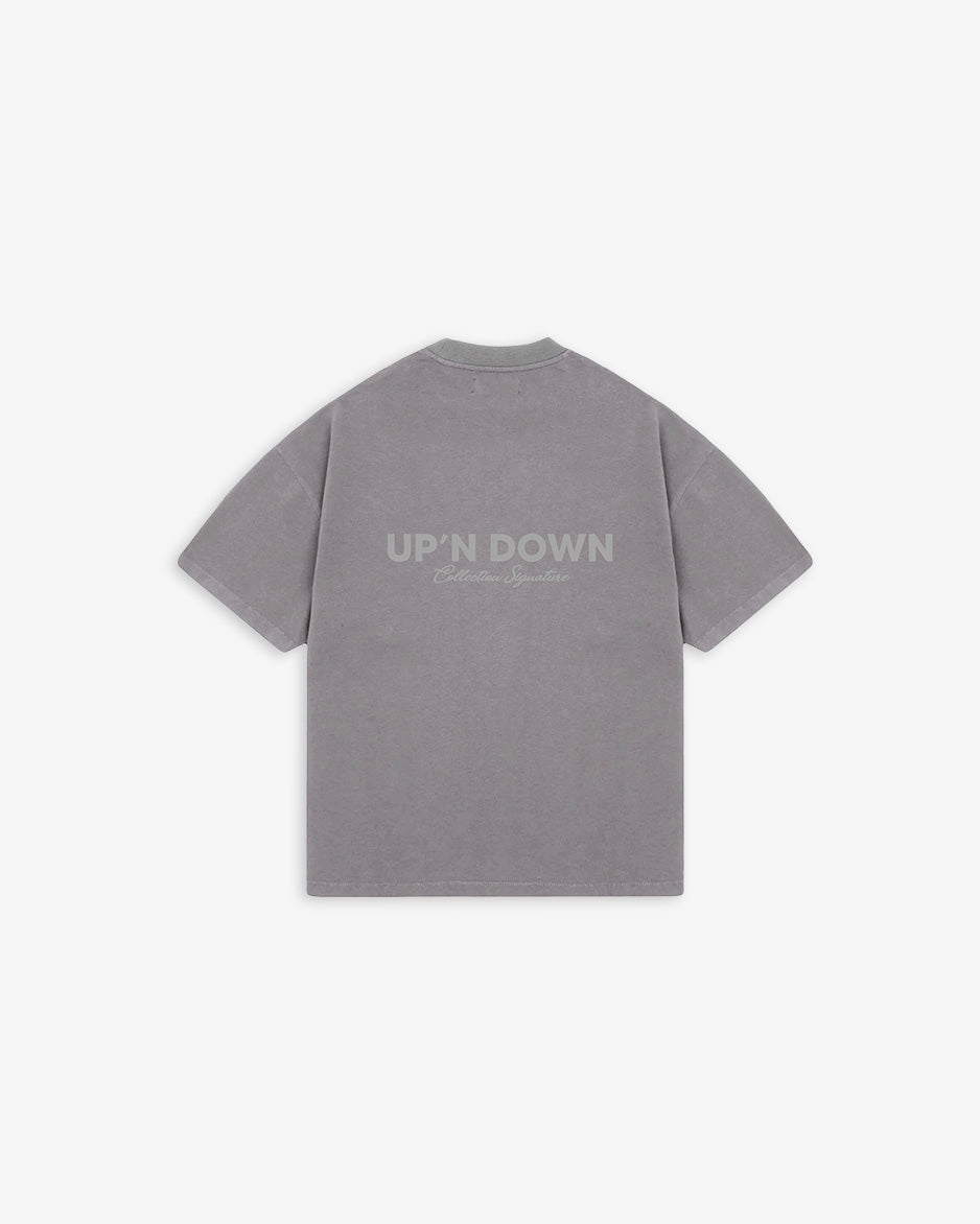 T-SHIRT OVERSIZED SIGNATURE — CHARCOAL