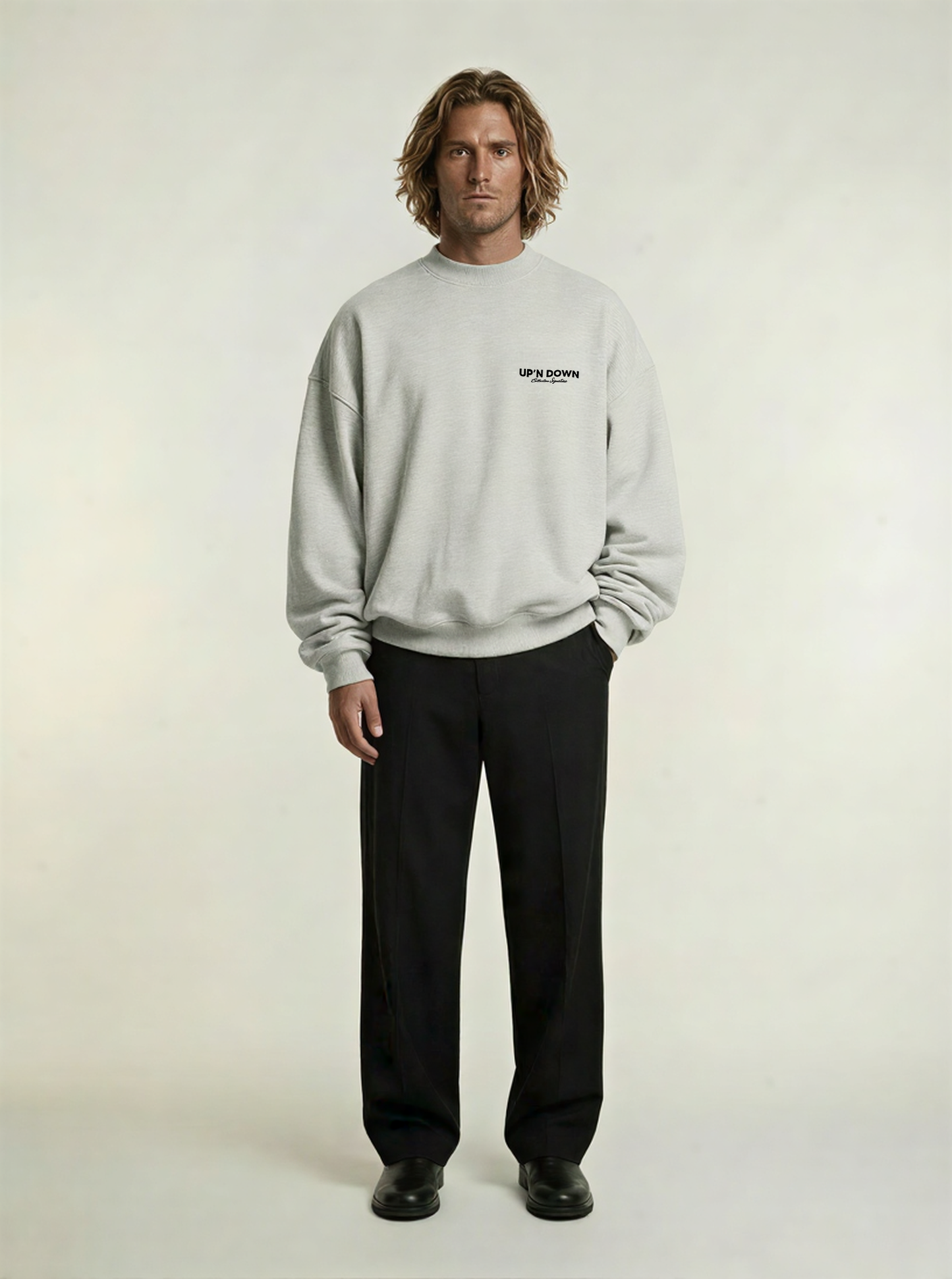 CREWNECK SIGNATURE — GRIS CENDRÉ