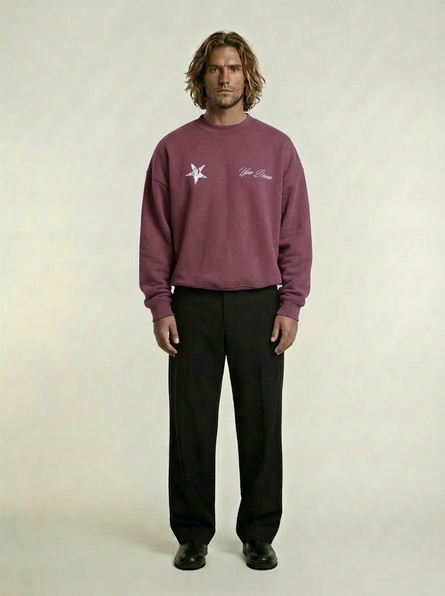 CREWNECK STARS — BERRY